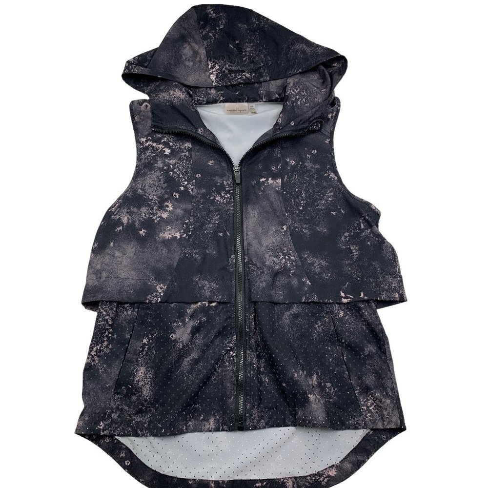 Nanette Lepore Activewear Abstract Hooded Vest Women's Size Medium